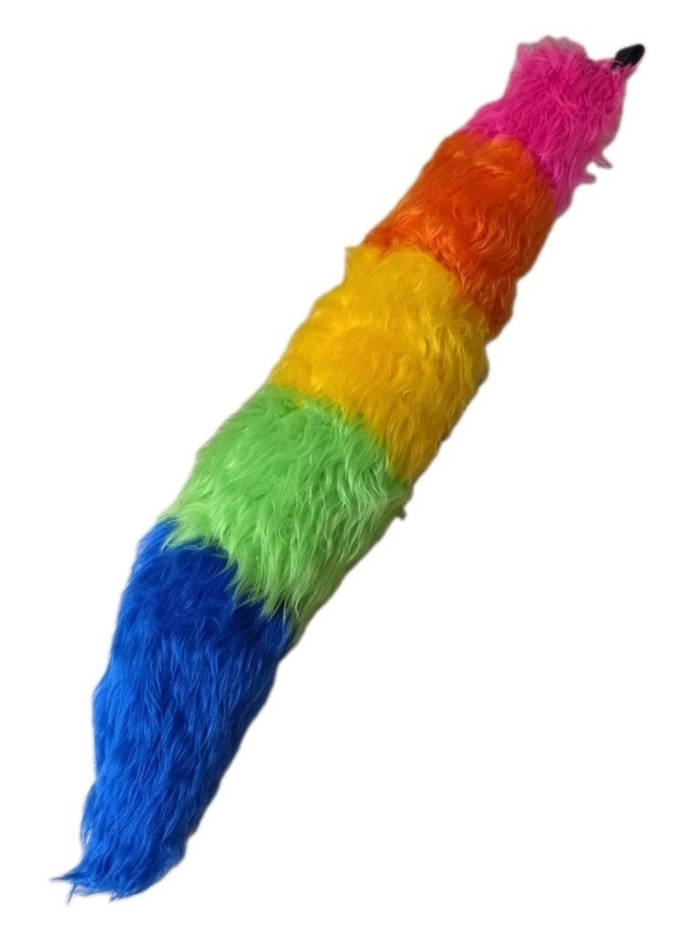Furry Plush Animal Long Rainbow Cosplay Costume Tail Unisex Belt Accessory 30”